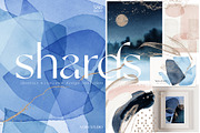 Abstract Navy Blue Watercolor Shapes, a Texture Graphic by Veris Studio (Thumbnail 1 of 21)