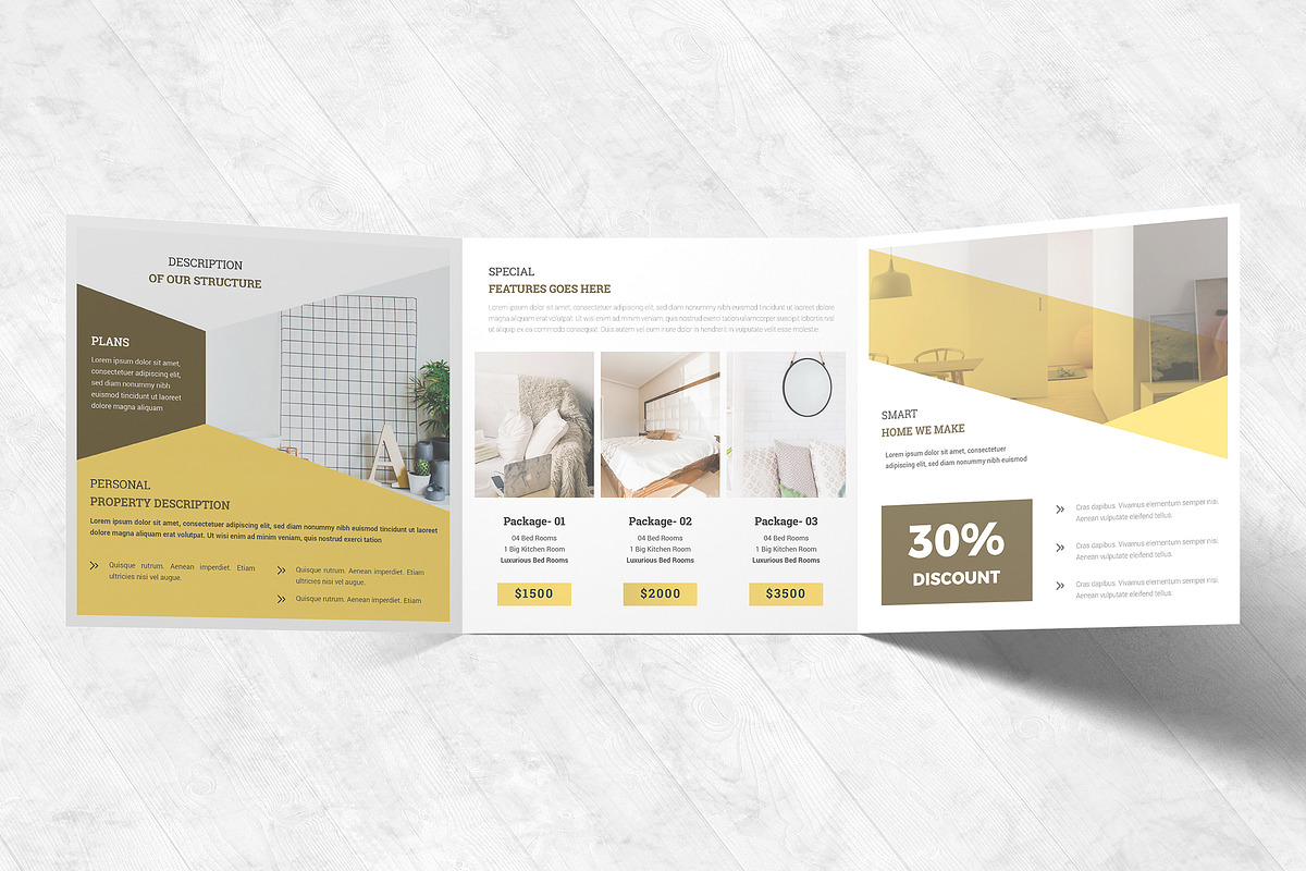Real Estate Square Trifold Brochure, a Brochure Template by ZAAS