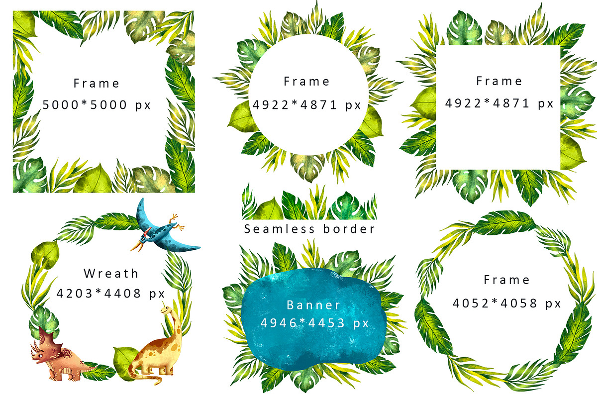 My Friends Dinosaurs - Clip Art Set, an Animal Illustration by Mashamashastu (Photo 7 of 12)