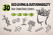 Eco Living Doodle Elements Set, an Object Graphic by Design by Irihaha (Thumbnail 1 of 4)