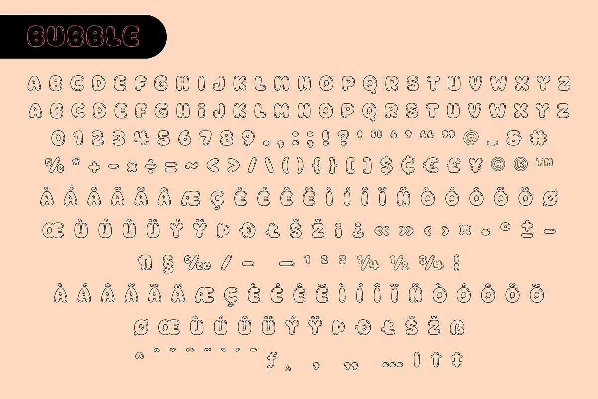 Fox Peachi: 5 Font Styles, a Symbol Font by Fox7 By Rattana (Photo 11 of 15)