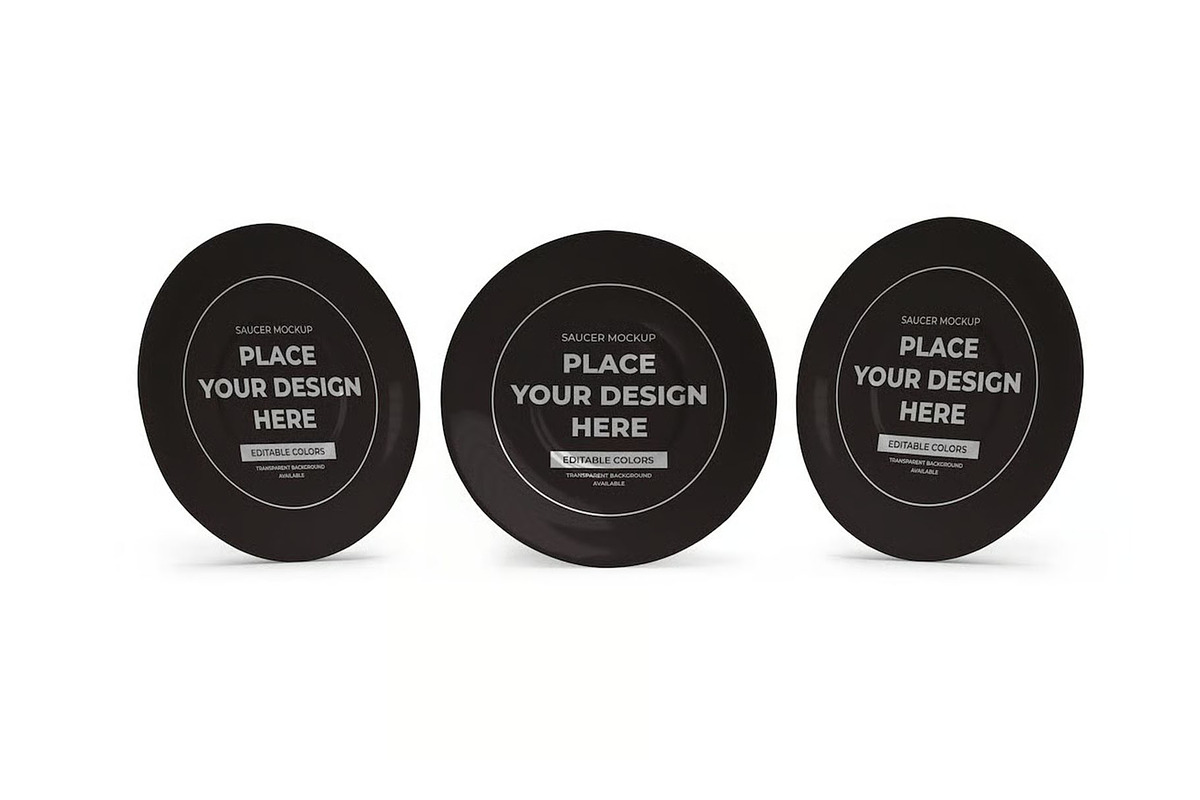 Saucer Plate Dish Mockup Template, a Household Mockup by DesignRushMarket (Photo 2 of 11)