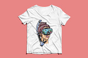 Woman with snorkeling mask diving, a Person Illustration by gunaonedesign (Thumbnail 3 of 4)
