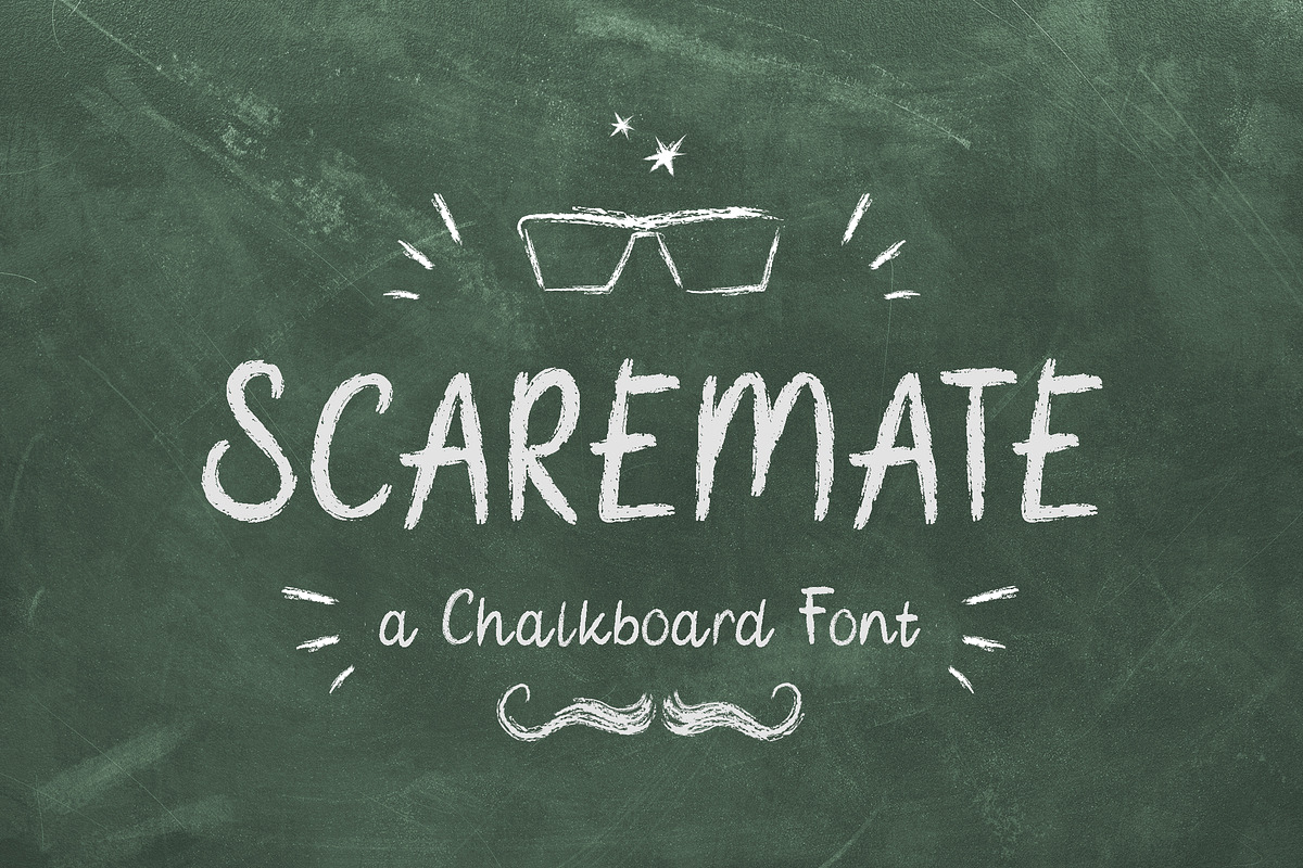 Scaremate - Chalkboard Font, a Font by Typefactoryco (Photo 1 of 8)