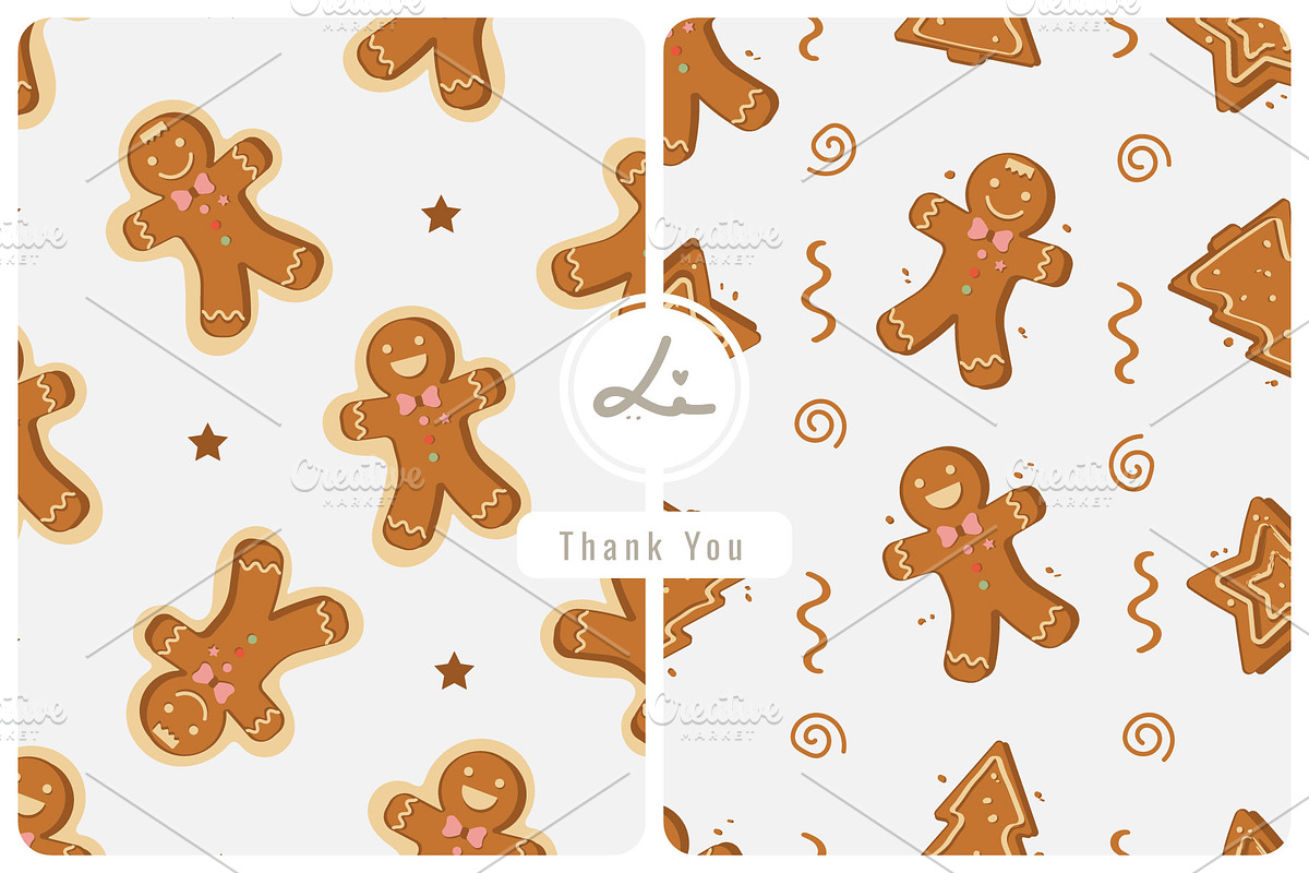 cute gingerbread cookies pattern, a Pattern Graphic by lindoet23 (Photo 1 of 3)