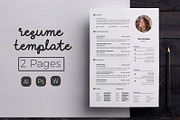 Modern Resume & CV Template, a Resume Template by Hito Graphic (Thumbnail 1 of 8)