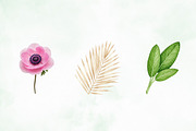 Blush Watercolor Floral Elements, an Illustration by Creative Art (Thumbnail 3 of 9)