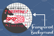 Anti Funny Valentine's Day Lazy Cat, an Illustration by Canvas Craft (Thumbnail 2 of 6)