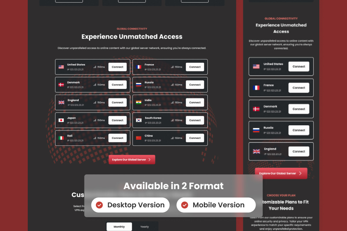 Phantom - VPN Proxy Landing Page V1, a Landing Page Template by twinstd (Photo 4 of 5)