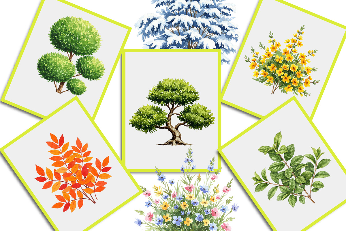 Watercolor Bushes Clipart Bundle, an Illustration by Creative Art (Photo 8 of 10)