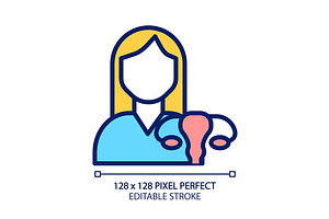 Gynaecology pixel perfect RGB color, an Outline Icon by IMG Visuals