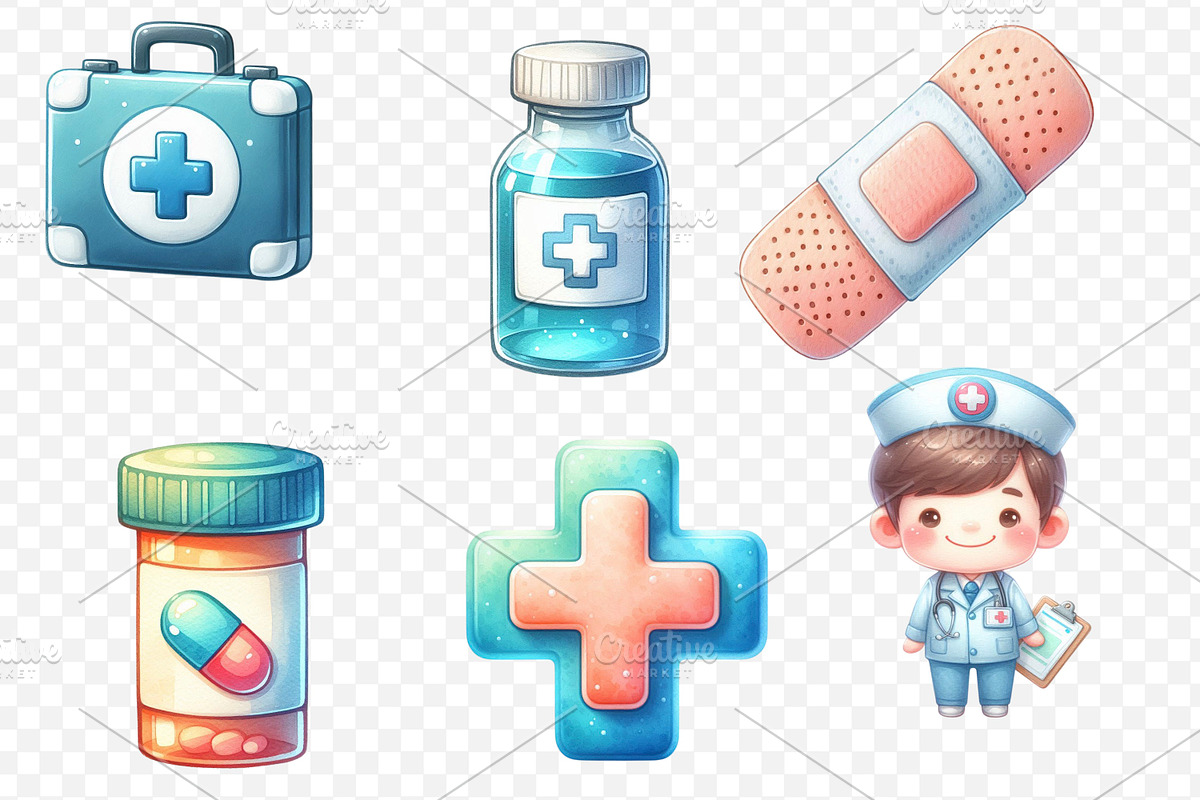 Medical set PNG cliparts, a Work Illustration by LoLoArt (Photo 2 of 3)