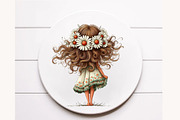 Whimsical Daisy Girls Clipart, an Illustration by Designworld (Thumbnail 8 of 9)