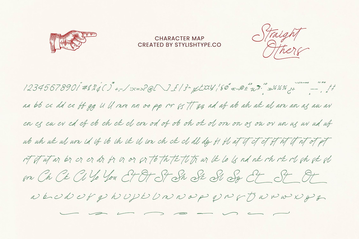 Straight Others Aesthetic Script, a Script Font by stylishtype.co