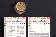 Floral Resume Template/CV template N, a Templates & Theme by Showy68 Template (Thumbnail 5 of 5)