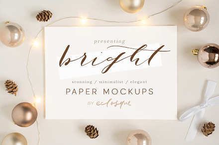 Christmas Stationery Styled Mockups, a Print Template by eclosque