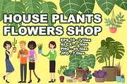 Flower and Home Plant Store, a Decorative Illustration by Gurza SHOP (Thumbnail 1 of 8)