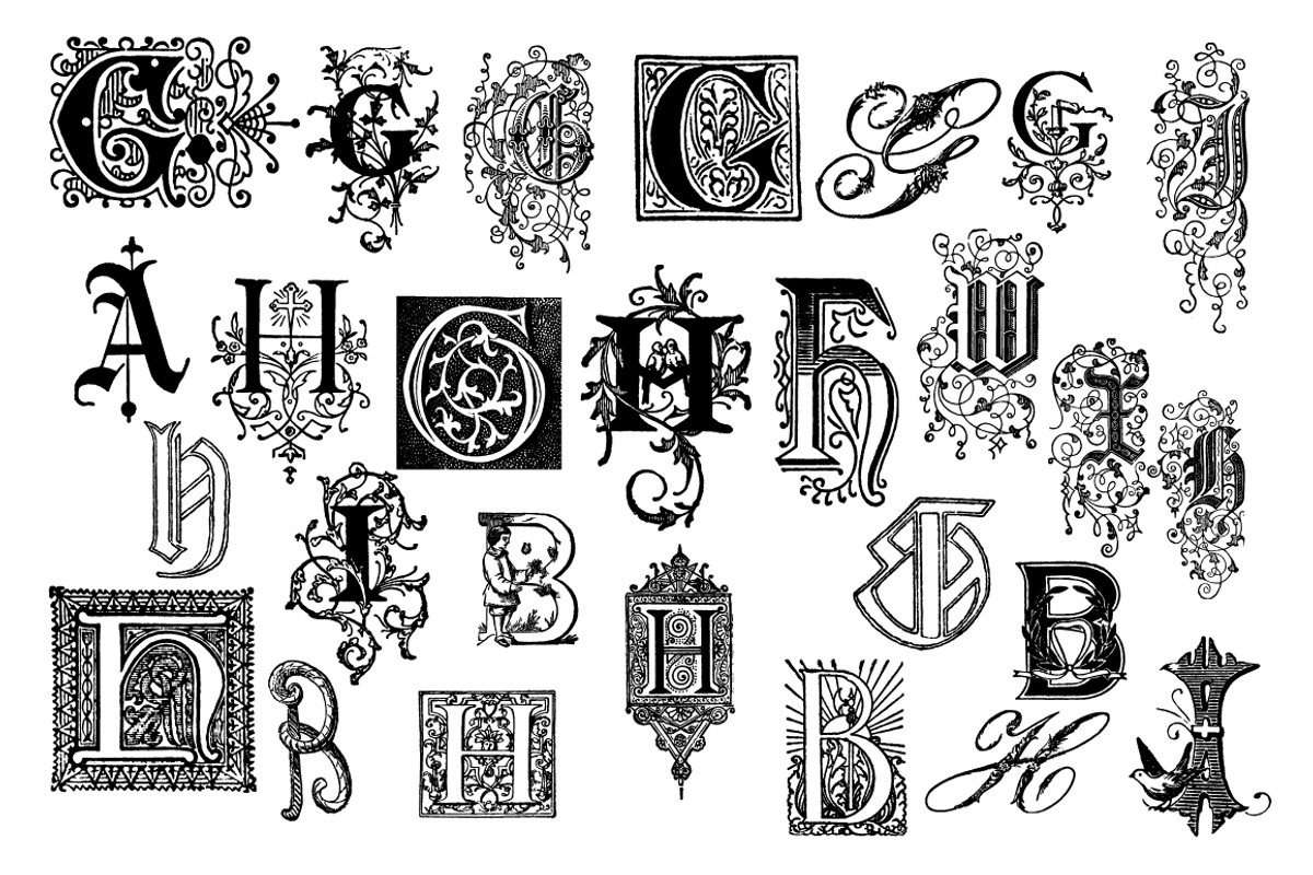 Old Typography Vintage Illustrations, an Education Illustration by hypegraphic (Photo 2 of 8)
