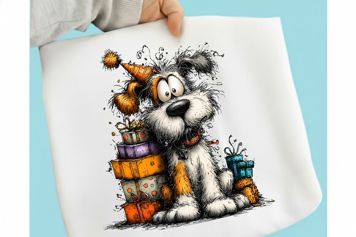 Whimsical Dog Birthday Clipart, an Animal Illustration by designcity5 (Photo 3 of 5)