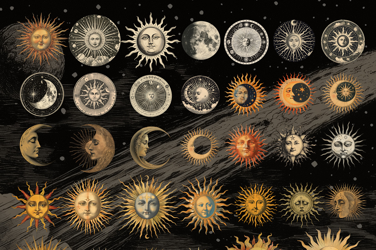 Vintage celestial in engraving style, a Decorative Illustration by Chikovnaya (Photo 6 of 16)