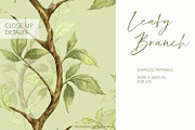 Green leafy seamless patterns, a Decorative Illustration by Gribanessa (Thumbnail 5 of 5)