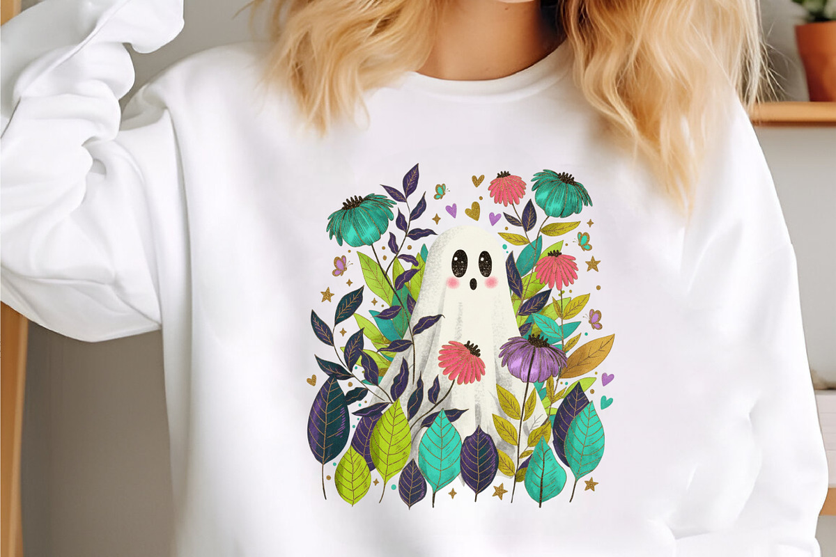 Halloween Fall Floral Boho Ghost Png, an Illustration by designcity5 (Photo 3 of 4)