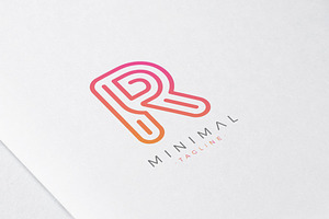 Minimal Line Initial Letter R Logo