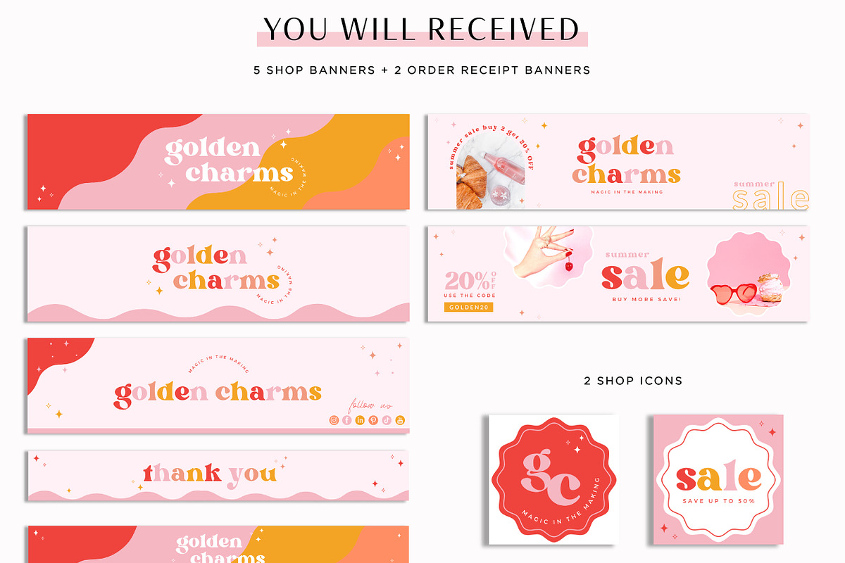 Etsy Shop Kit Bright Boho, a Branding & Logo Template by Macarons and Mimosas (Photo 2 of 9)
