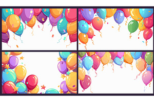 Balloon banner. Cartoon birthday, an Object Illustration by Stock-Smart-Start
