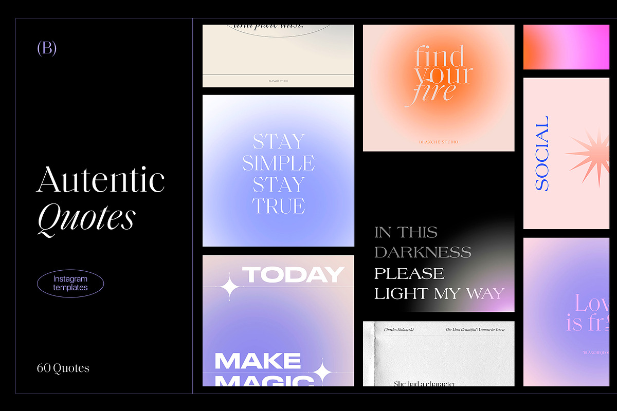Instagram Editable Quotes, a Social Media Template by BlancheStudio (Photo 1 of 9)