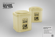 Square Tea Tins  Packaging Mock Up, a Cups & Container Mockup by INCDesign (Thumbnail 2 of 5)
