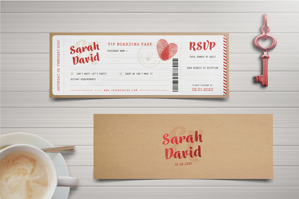 Vintage Passport Wedding Invitation, an Invitation Template by Vynetta (Photo 3 of 7)