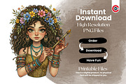 Cute Curly Hair Boho Afro Girls, a Person Illustration by C-Kav (Thumbnail 11 of 14)