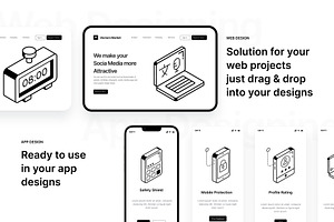 Isometric Translation Icon Set