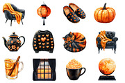 Watercolor Cozy Evening Clipart, an Illustration by Designworld (Thumbnail 4 of 5)