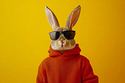 Funny Easter bunnies with glasses, an Animal Photo by VetalStock (Thumbnail 7 of 11)