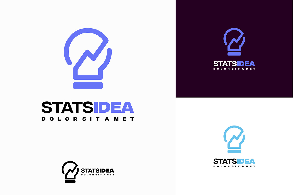Set of Idea Stats Logo designs, a Branding & Logo Template by Lucky Creative (Photo 2 of 5)