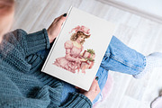Pink Christmas Watercolor Clipart, a Seasonal Illustration by Gloria Designed It (Thumbnail 5 of 5)