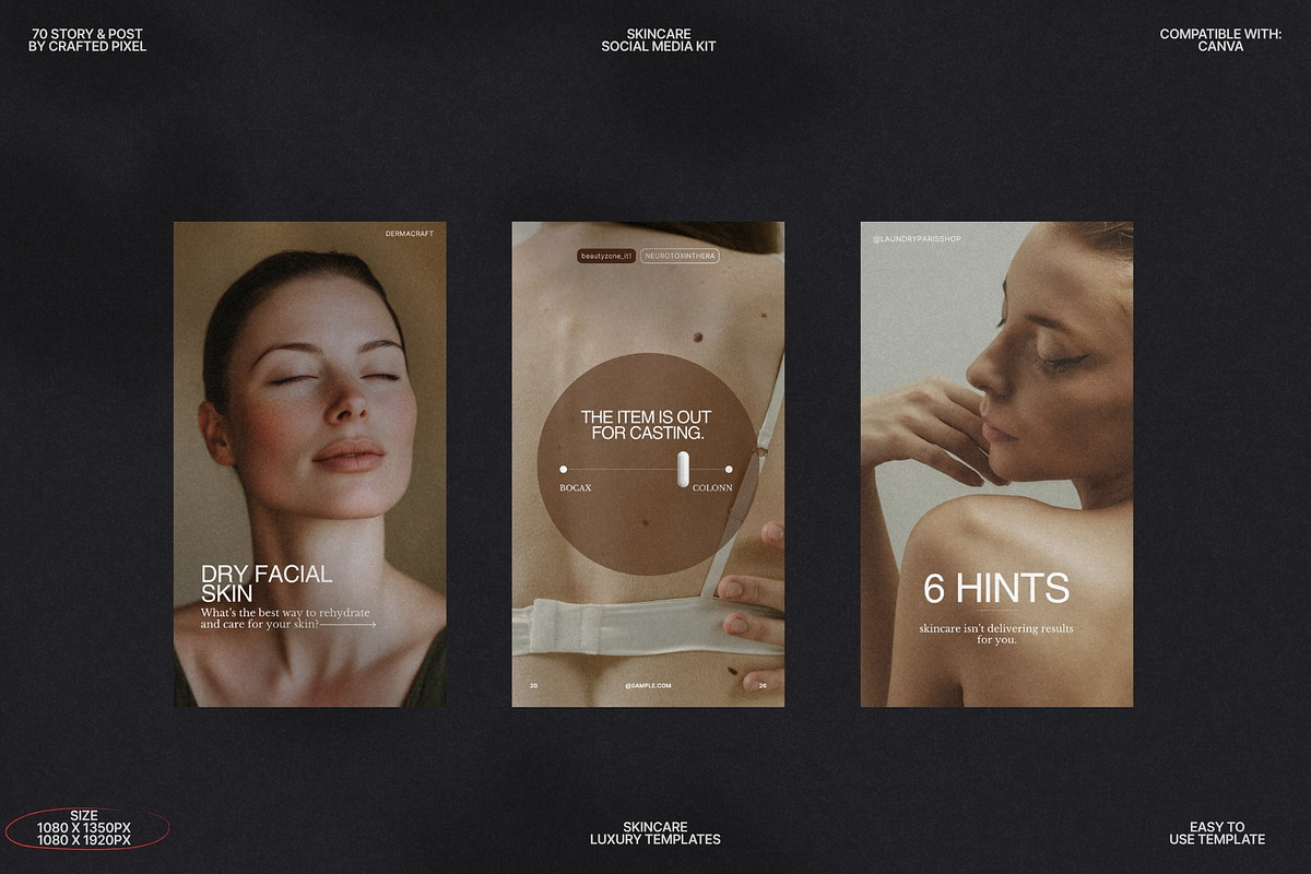 Minimal Skincare Post & Story Set preview 7