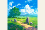 Ghibli Style Brushes for Procreate, a Brush Add-On by Disyukov (Thumbnail 7 of 8)