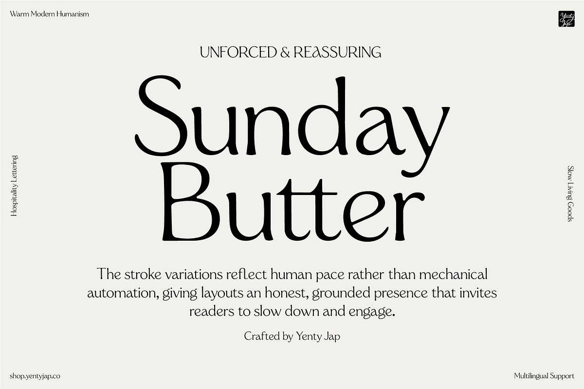 YJ Sunday Butter, a Script Font by YENTY JAP CO (Photo 1 of 13)