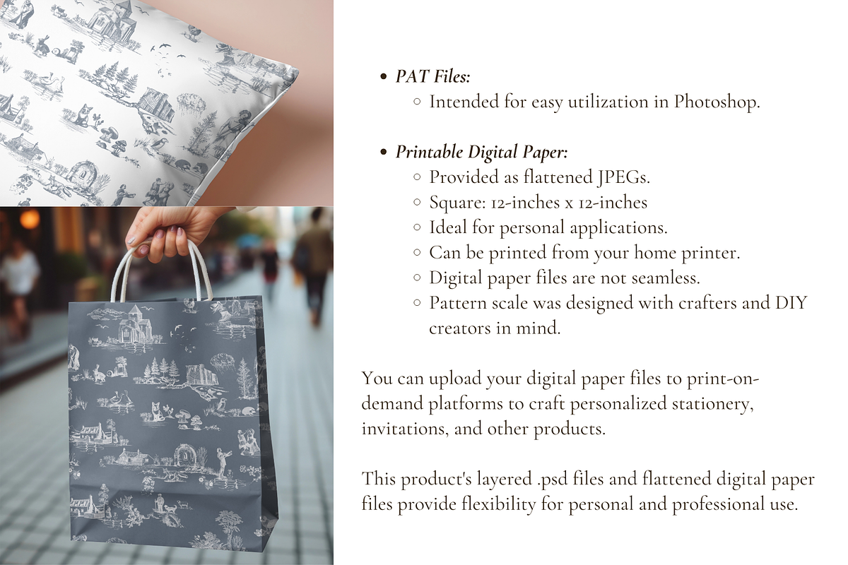 Irish Toile de Jouy Pattern Set, a Background Graphic by Hughes Studio (Photo 8 of 9)
