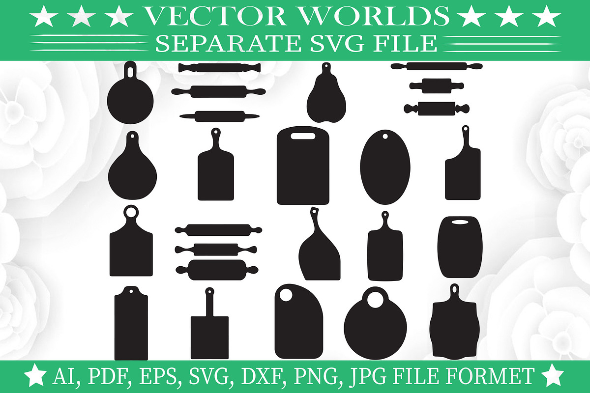 Cutting Boards And Rolling Pin Svg, an Object Graphic by VectorWorlds (Photo 3 of 3)
