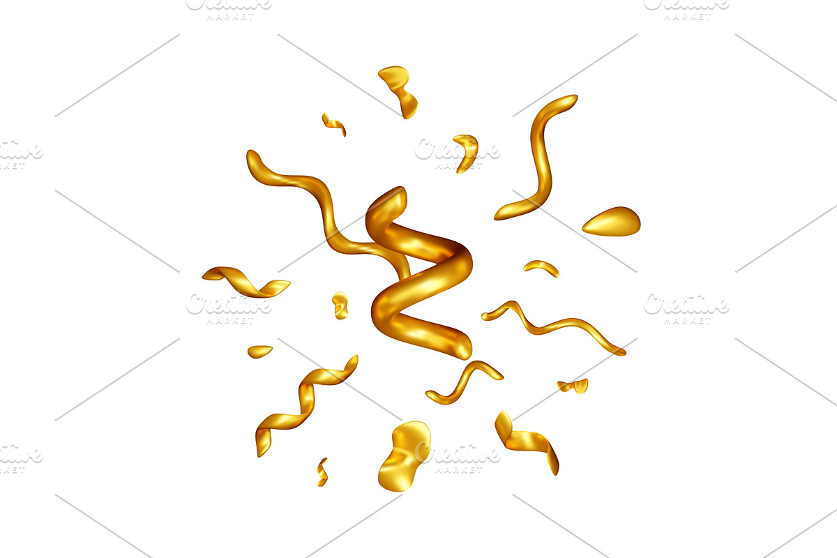 3D Golden serpentine streams and, an Object Illustration by Abscent