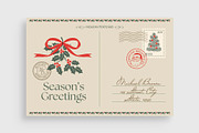 Christmas Vintage Travel Postcard, a Card Template by BrandPacks (Thumbnail 3 of 5)