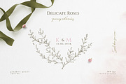 Delicate Roses - Hand Drawn Clipart, a Texture Illustration by Aquarellina (Thumbnail 11 of 15)