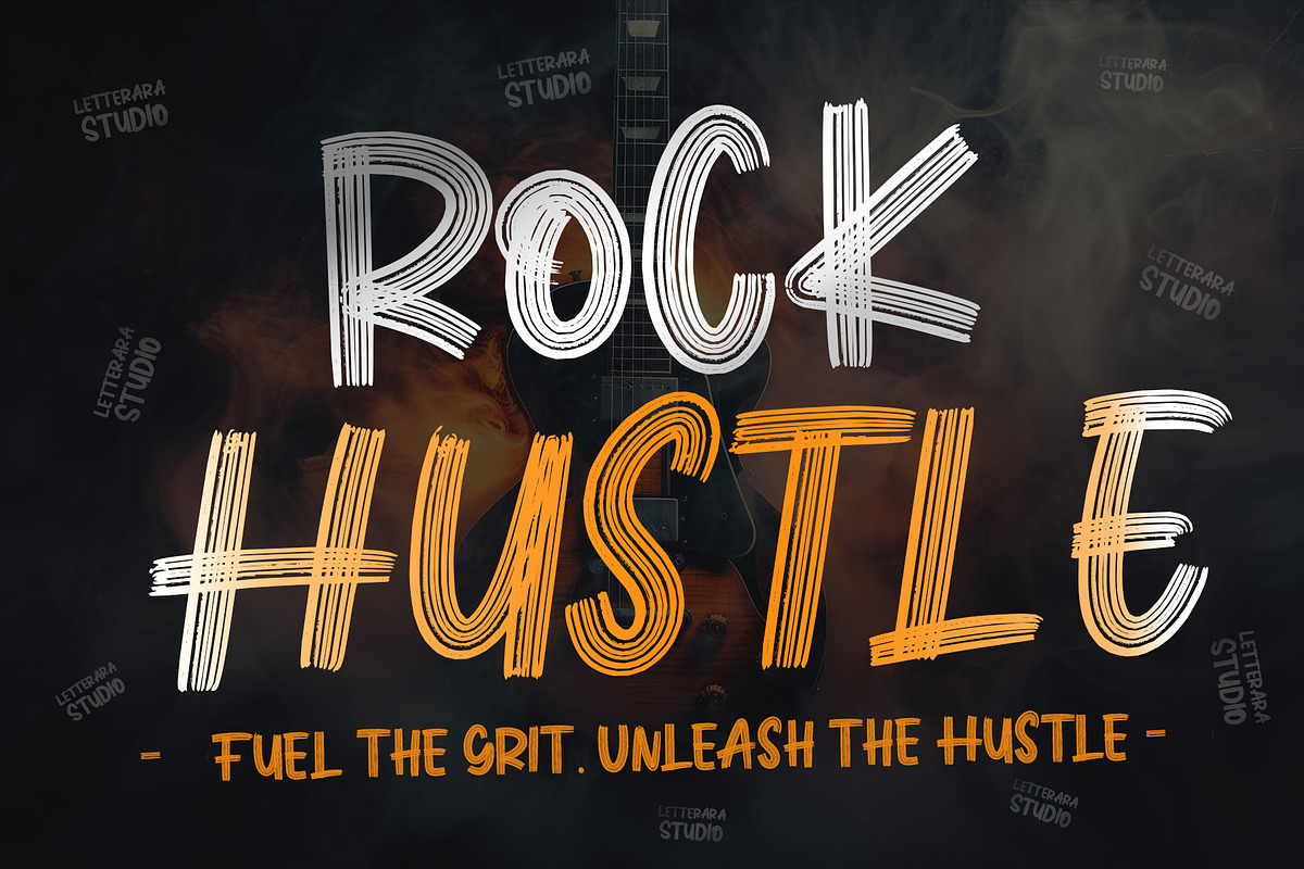Rock Hustle - Brush Font, a Handwritten Font by Letterara (Photo 1 of 11)