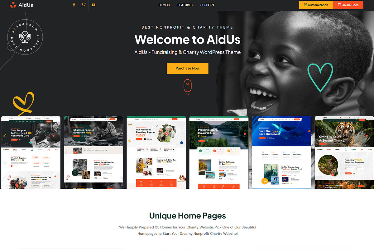 AidUs - Charity WordPress Theme, a WordPress Template by NaimaAnjum (Photo 2 of 5)