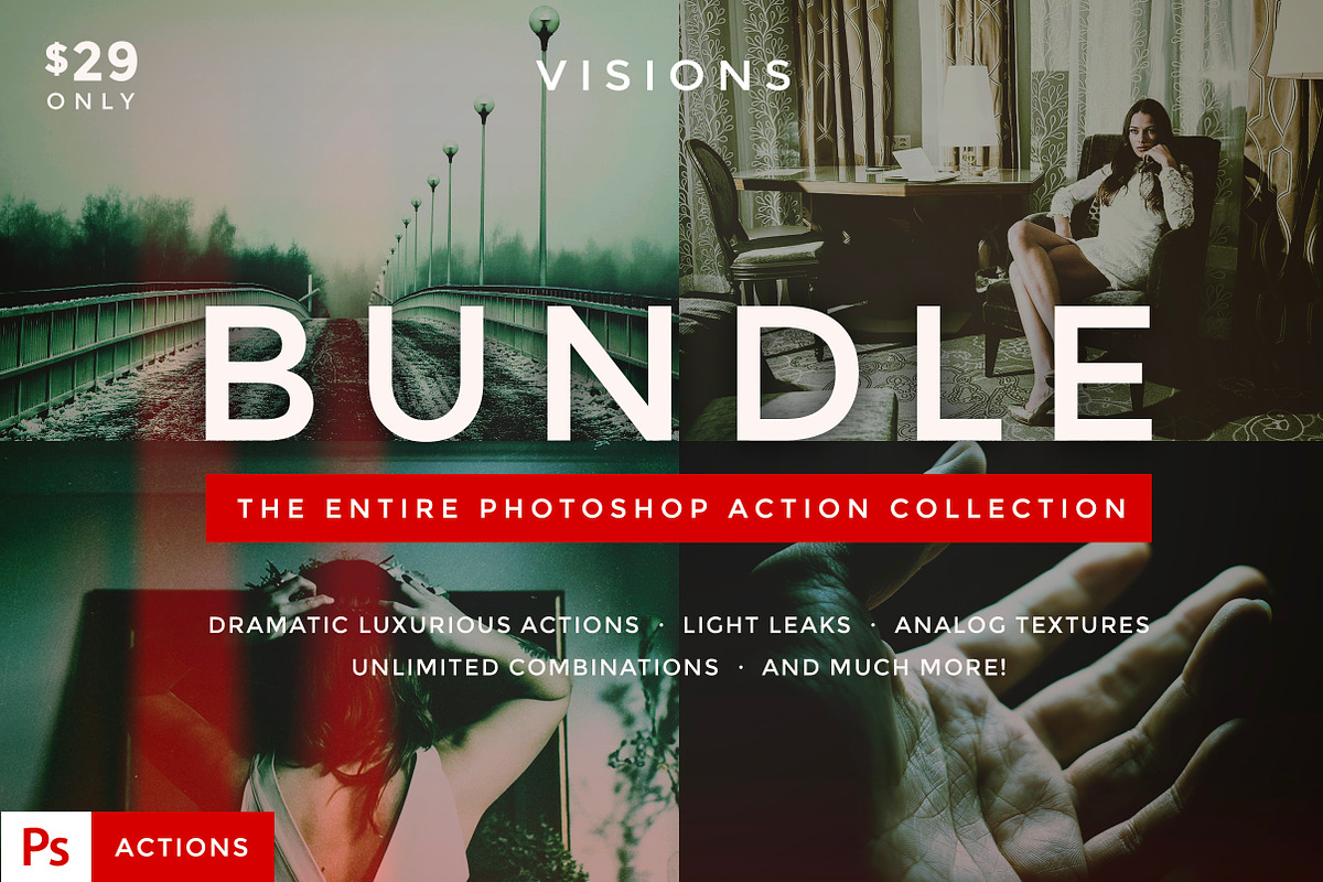 VISIONS - Photoshop Action Bundle, a Preset Add-On by Forefathers (Photo 1 of 6)