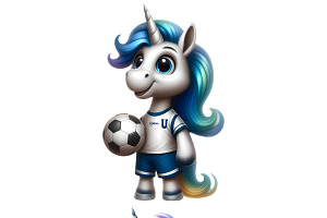 Soccer Football Unicorns PNG Set